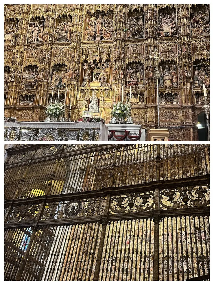 全世界最大的祭壇屏風，設置鐵柵欄圍籬保護。