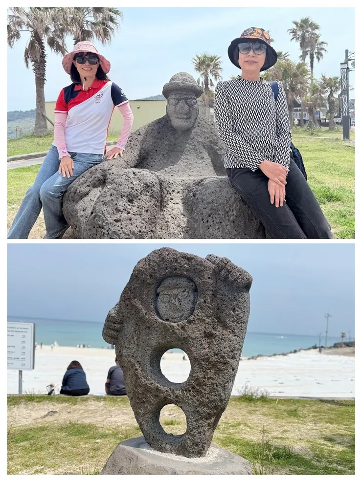 咸德海灘難得質樸的石頭藝術裝置