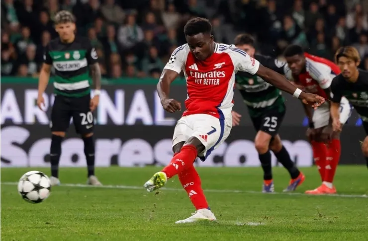 沙卡射入十二碼球助阿仙奴領先4:1