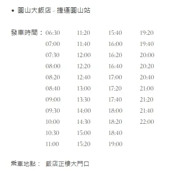 圓山飯店到圓山站