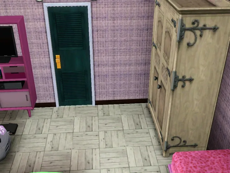 地板我用了近乎白色的木地板，房間的顔色這麼鮮艷，地板應該用淺色。