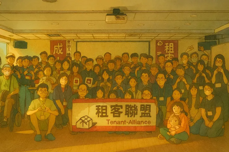 租客聯盟盼改善租屋環境，民間團體直言，整體租屋市場在高房價的推動下，嚴重向房東傾斜，面對台灣這樣的租屋環境，一個全數由租屋族組成的聯盟。