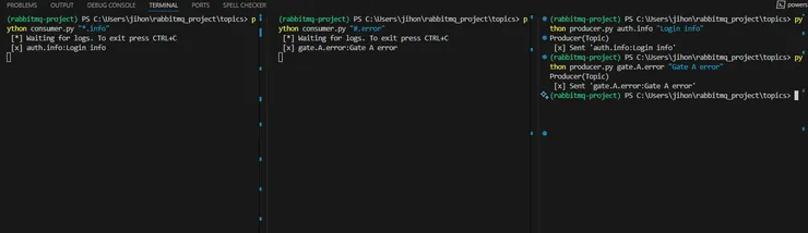 不同的 routing key 2  - Topics