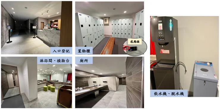 內部設施，全部的淋浴都是恆溫水龍頭