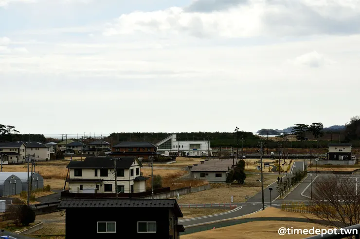 從野蒜車站南側的高台上遠眺舊車站