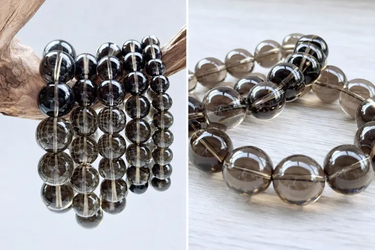 【遇明晶礦】7A高品透體茶晶/煙晶 手珠 8mm-16mm