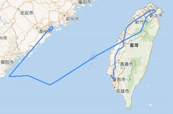 台灣→廈門軌跡