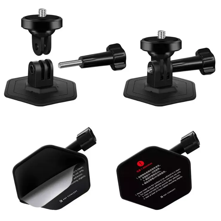 K&F Concept 2 件裝柔性粘性頭盔支架使用正品 3M 適用於 GoPro Hero13/12/11/10/9/