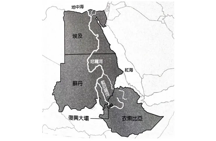 衣索比亞的所設定的大壩位置（截自《不當世界的局外人》）