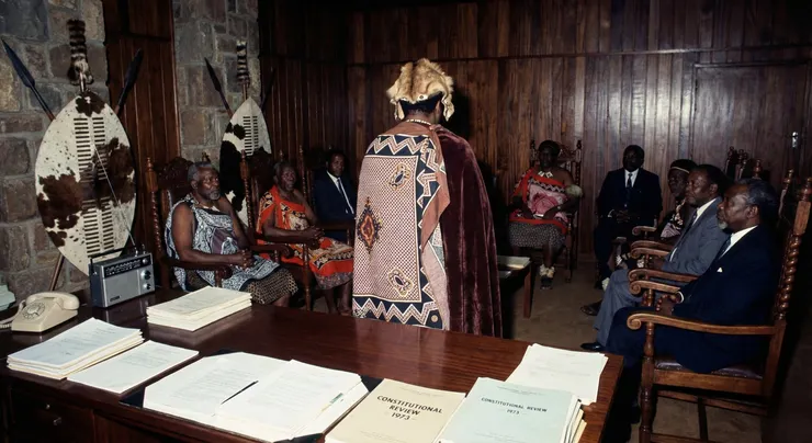 AI示意圖：索布扎二世廢除憲法、解散國會，並禁止所有政黨活動(來源：AI生成圖)