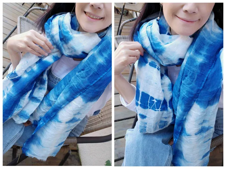 強烈推薦做條藍染圍巾，每條圖案皆是獨一無二 