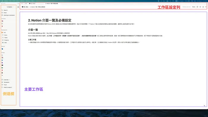 Notion 頁面區塊一覽