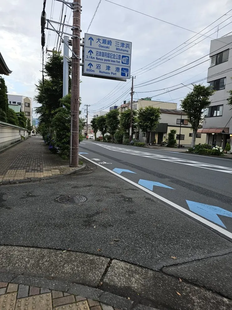 沿著主要道路往沼津港方向前進