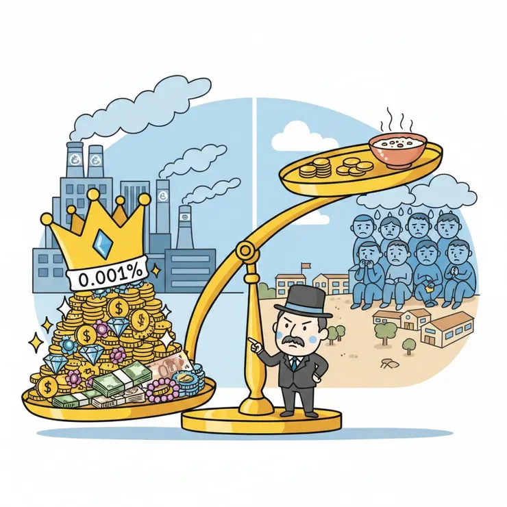 根據全球不平等研究室報告，超級富豪佔全球最富有的&nbsp;0.001%&nbsp;人口，他們所擁有的財富是人類最貧窮一半人口的3倍。