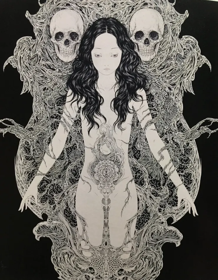 第七畫集《NECROPHANTASMAGORIA》中的對稱性