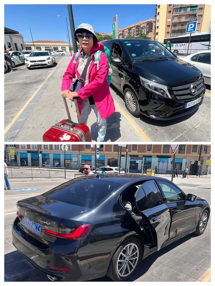 帶大行李往返火車站UBER叫車，一趟BMW一趟賓士。