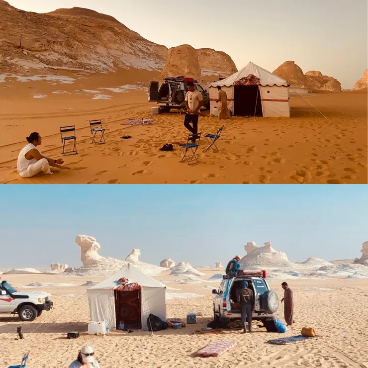 每天選好紮營地點後，團隊們各司其職，我們也放大五官盡情感受