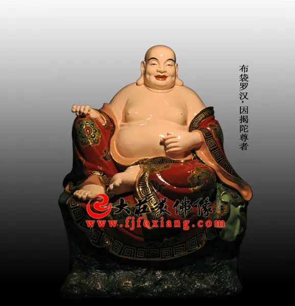 脫胎因揭陀尊者‌彩繪塑像