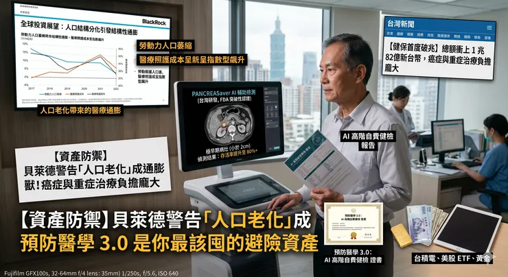 【資產防禦】貝萊德警告「人口老化」成通膨怪獸!當台灣健保首度破兆,你最該囤的避險資產其實是「預防醫學 3.0」