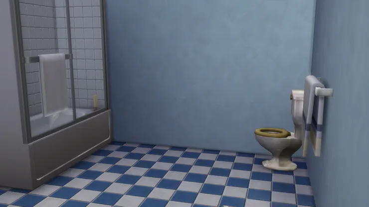 牆壁也不是平面的藍，而是有些深淺。