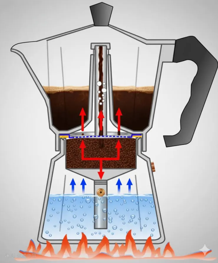 摩卡壺蒸煮原理
