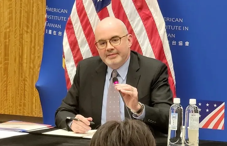 2025年9月13日,美國在台協會發表台灣地位未定的言論,引發台灣各界討論。圖為美國在台協會處長谷立言。(圖:聯合報)