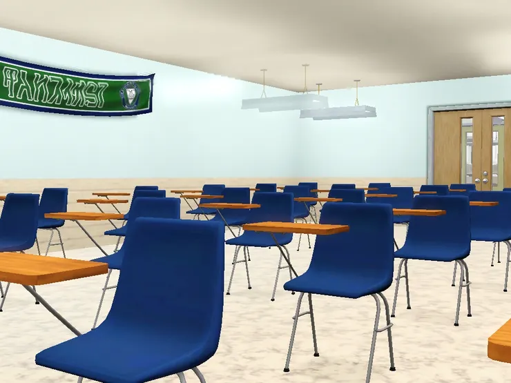 還掛著學校的橫額，一看便知道跟教學有關。