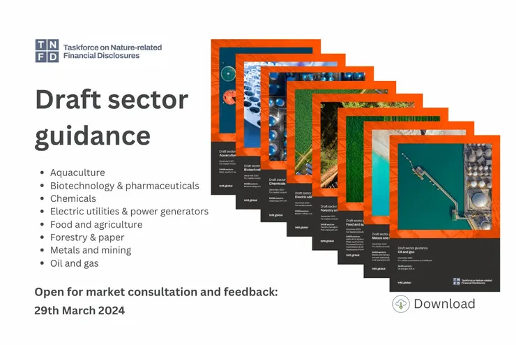 TNFD 公告不同產業指導方針草案，資料來源：TNFD