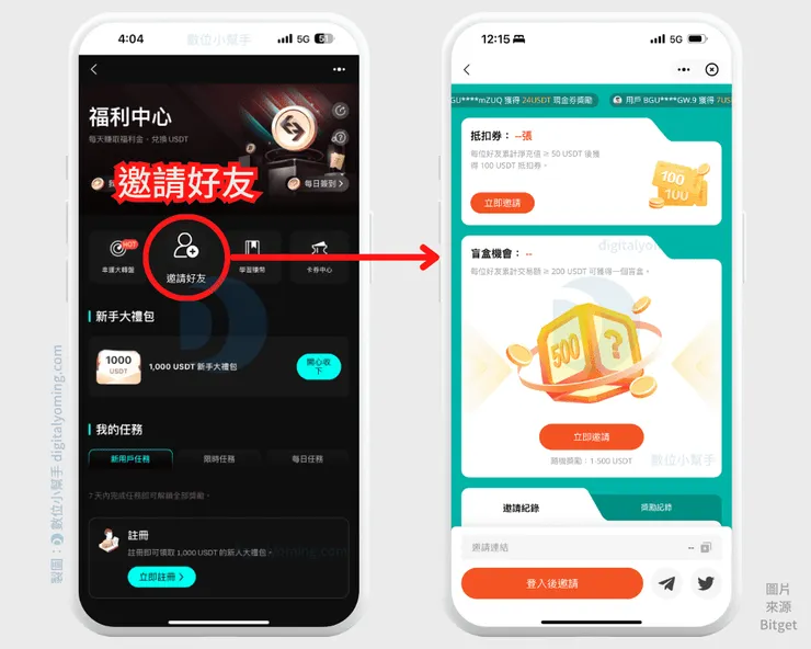 Bitget邀請好友