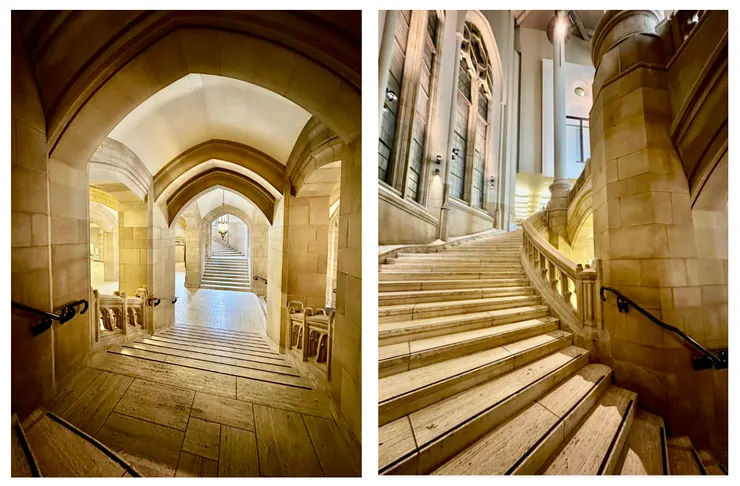 這座圖書館1926年開始興建,1963年才真正落成,圖書館內連迴廊和樓梯都美得令人著迷。(圖 by Vina)