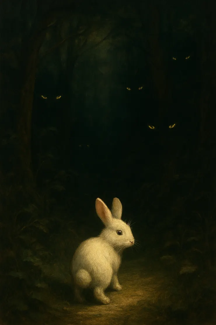 小白兔進入叢林（此照片由chat gpt生成）