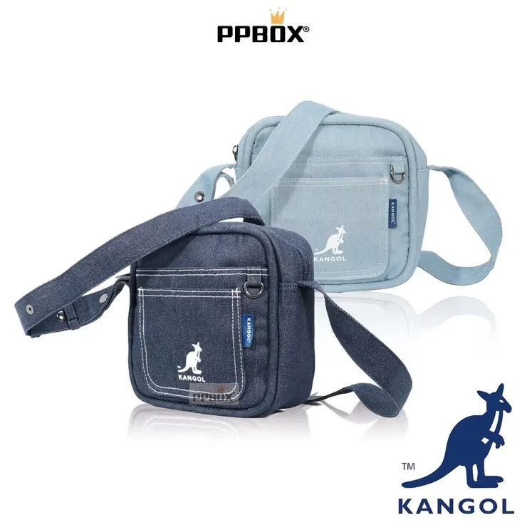 KANGOL 袋鼠 牛仔布 側背包 獨家款