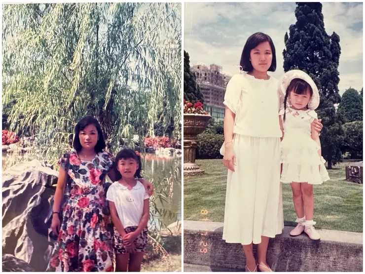 小時候的我與媽媽,原來當時就流行母女裝