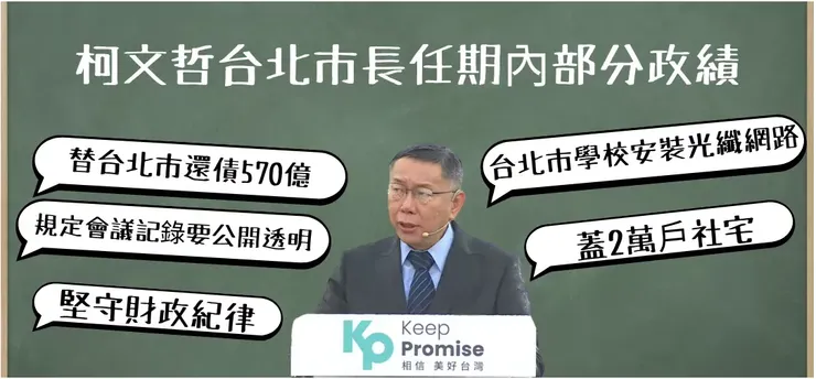 柯文哲台北市長任期內部分政績／圖片來源：2024總統大選