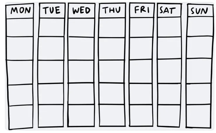 完成任務後，可以把格子劃掉或是塗滿：很有成就感！ (圖片來源：Canva) 