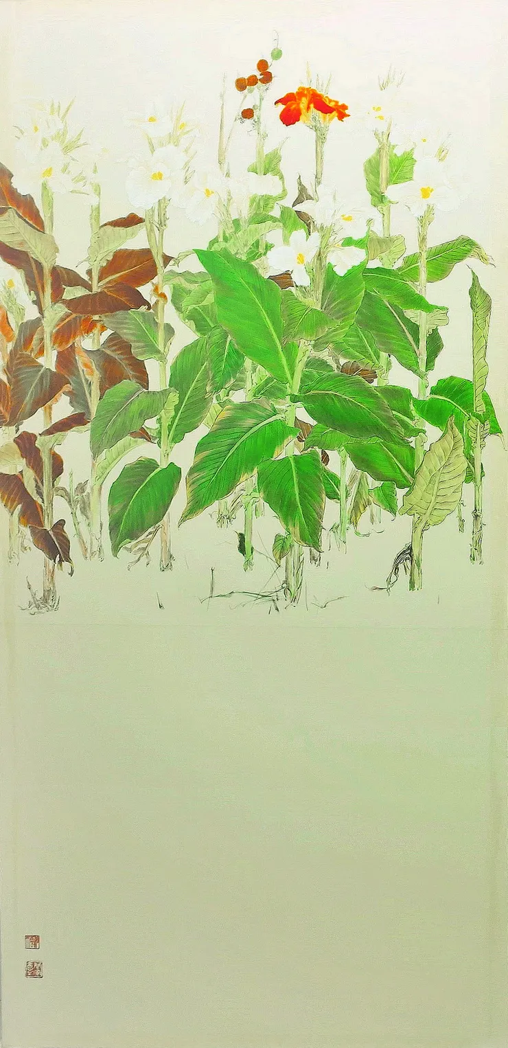 〈熱帶妍彩〉局部－邊屏