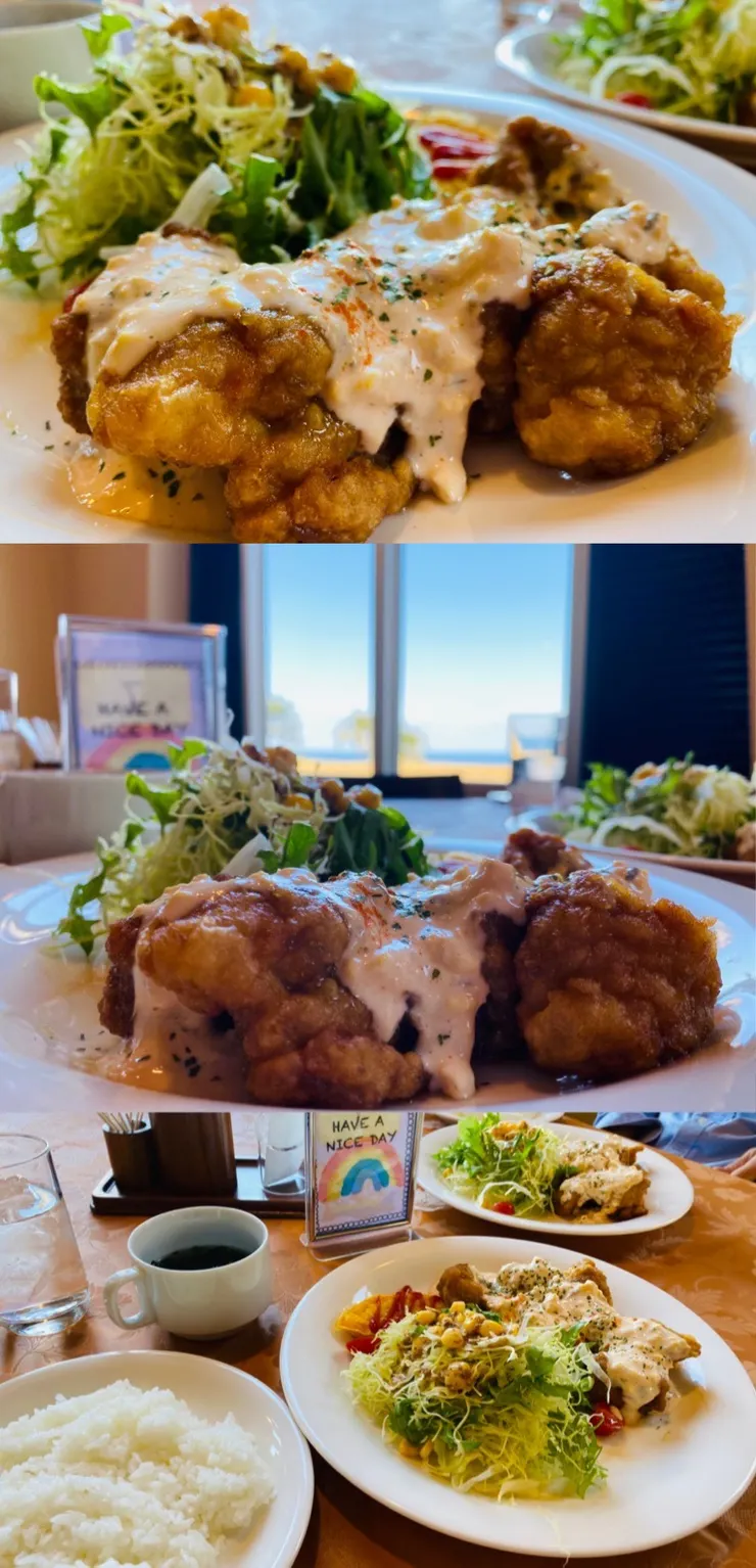 宮崎以鮮嫩的南蠻雞料理聞名，也就是酥炸醃漬過的雞胸或雞腿肉淋上塔塔醬！超完美！