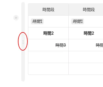 表格左側三個小點