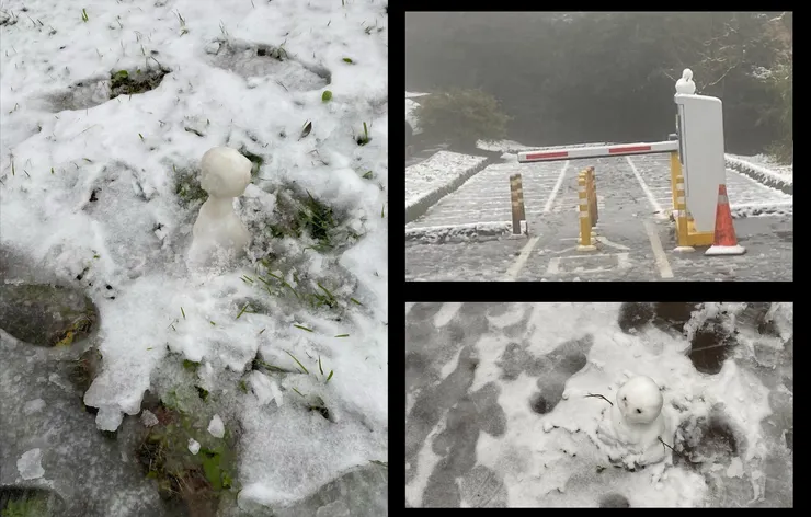 雪人，稱霸二子坪（並沒有）（攝影：抱城，2024/1/24。）