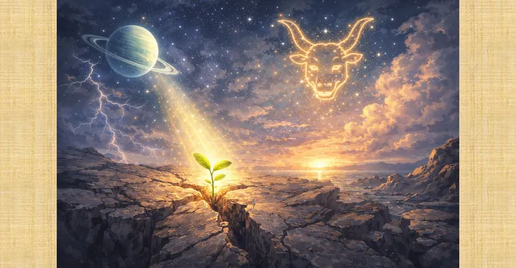 岩石突然裂開，新生命悄悄長出來。（ChatGPT生成圖）