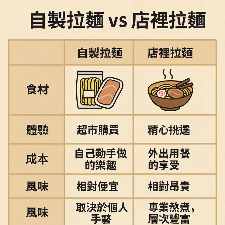 自製與店裡的拉麵🍜比較圖