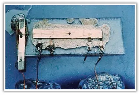 基爾比於1959年所申請的積體電路模型(圖片來源為德儀網站)