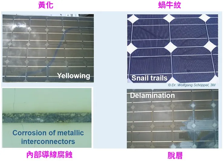 EVA劣化後的現象