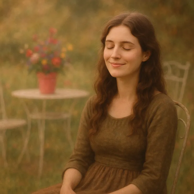 She would sit in the misty morning air, her hand resting gently on the table’s edge, letting the vibrations rise.