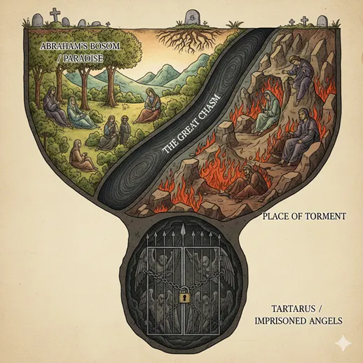 「陰間」、「樂園」&「塔塔拉」示意圖