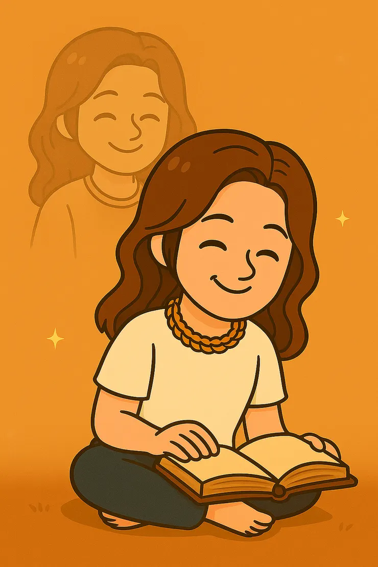 這本日記裡記錄著曾經那個努力撐著的自己， 看著看著忍不住笑了。 她真的很拼欸，也真的很可愛， 但還是忍不住想彈她額頭一下— 果然是個可愛又固執的小孩，哈哈哈～