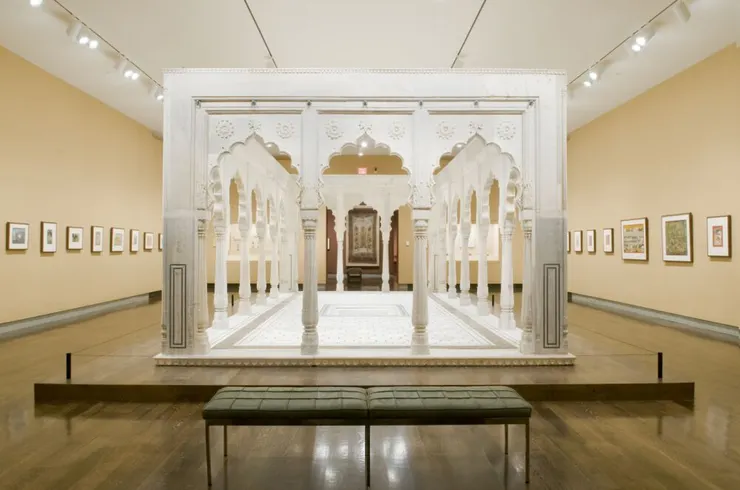 Garden Pavilion, 19th century, Indian, white marble with black schist and brown mottled marble inlays. Virginia Museum of Fine Arts, Adolph D. and Wilkins C. Williams Fund, 2005.2　（此圖片擷取自VMFA官網)