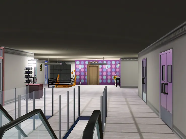 扶手梯對著電梯大堂和樓梯。