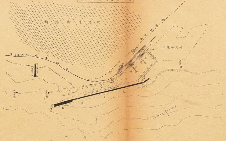 花蓮港港略圖資料來源：《台湾主要港湾調査》