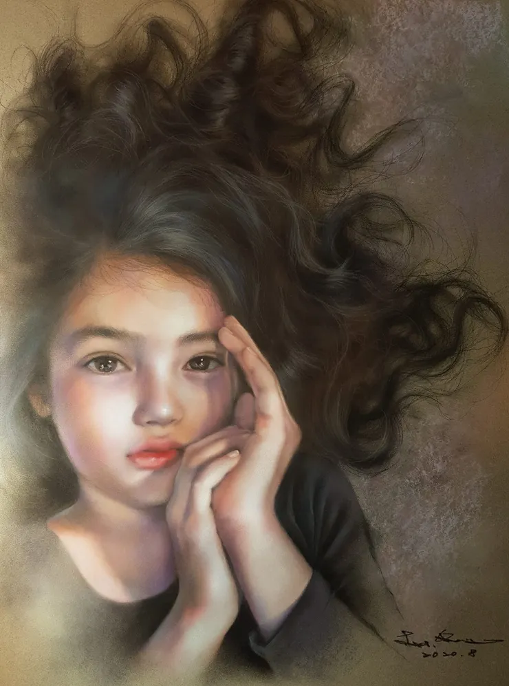 Hair Spread (媒材:粉彩)